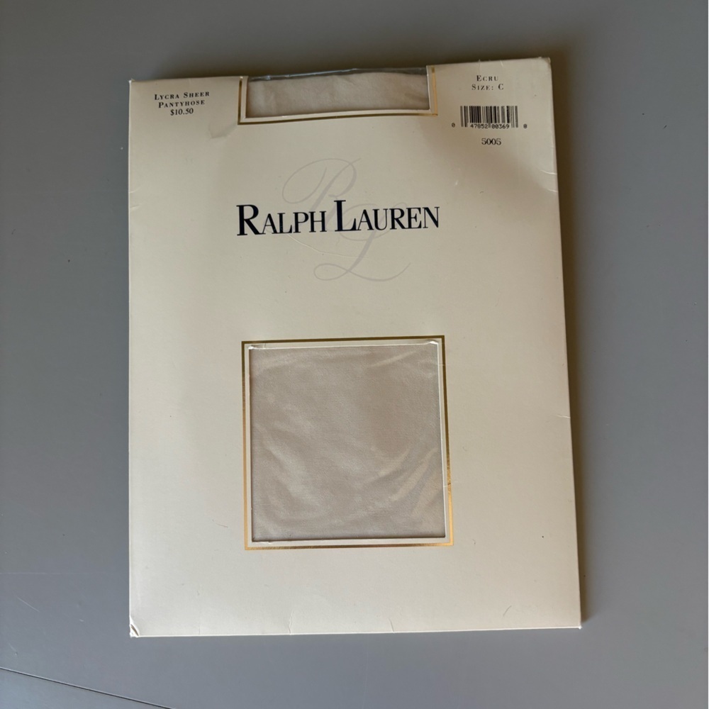 Vintage Ralph Lauren Sheer Pantyhose  ECRU Size C NEW